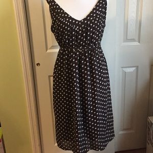 Brown polka dot maternity dress