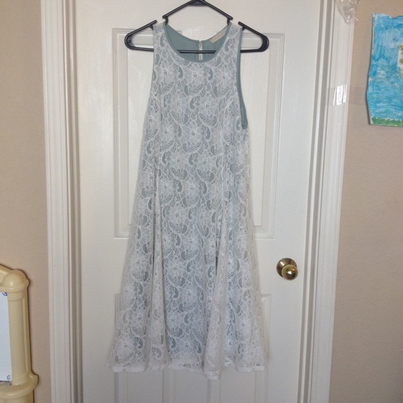 Free People Ivory & Mint Lace Dress