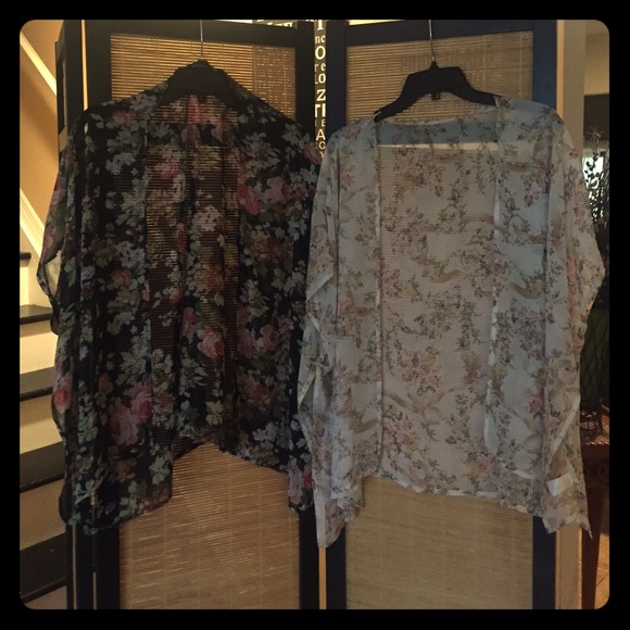 2 matching short sleeved shawls!