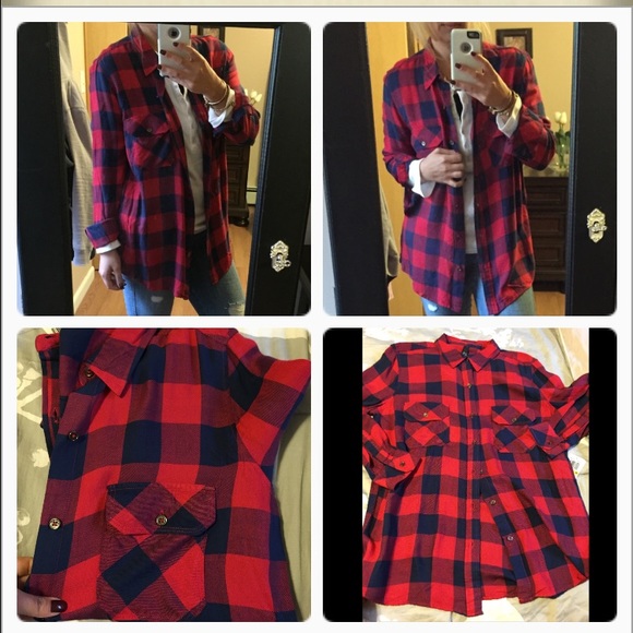 For Chanelle 🛍Navy & Red plaid 🍁 - Picture 3 of 4