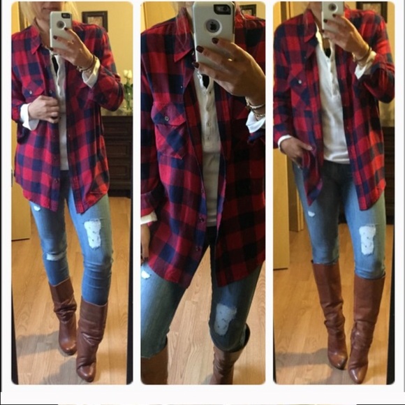 For Chanelle 🛍Navy & Red plaid 🍁 - Picture 4 of 4