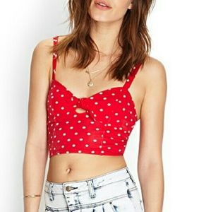 Polka dot red crop top
