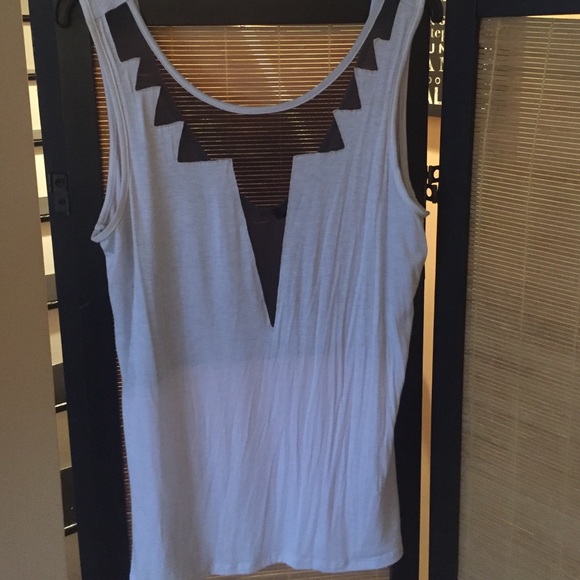 White and black mesh tank top