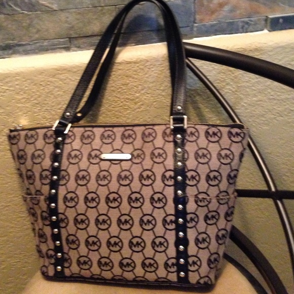 Mk jacquard studded large bag