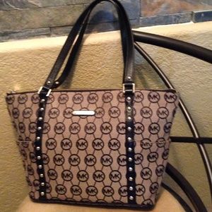 Mk jacquard studded large bag