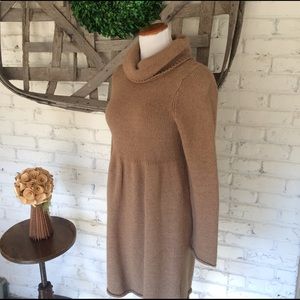 Cowl neck sweater dress