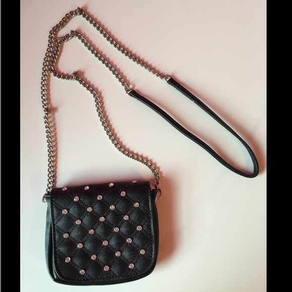 Small Black Diamond Studded Cross Body ❤️