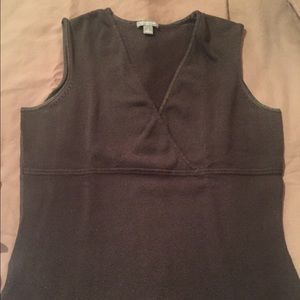 Brown vneck sleeveless