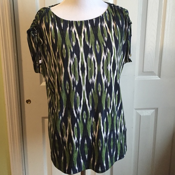 Green patterned shirt
