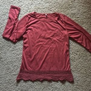 Burgundy top