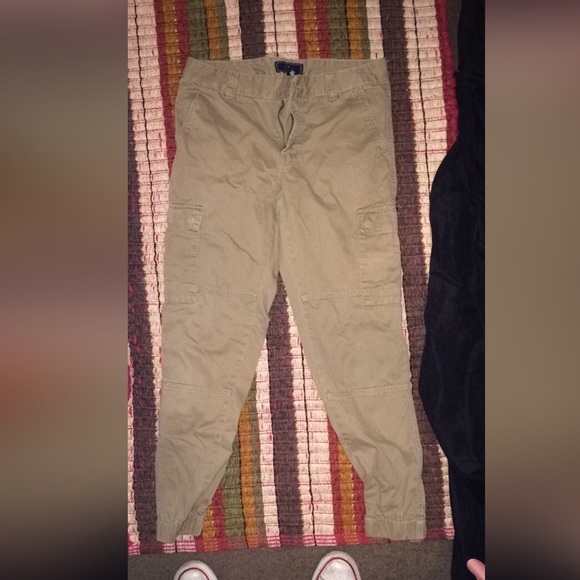 F21 men khaki joggers.