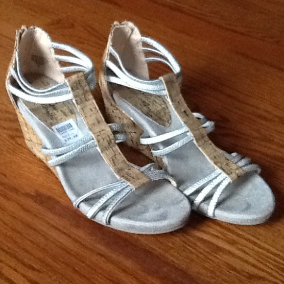 Silver Phaedra Stretch Wedge shoes