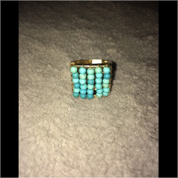 Turquoise beaded statement ring - Picture 2 of 4