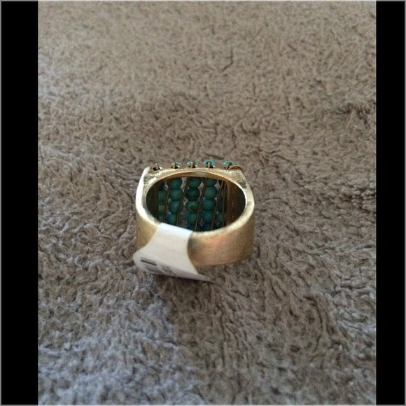 Turquoise beaded statement ring - Picture 3 of 4