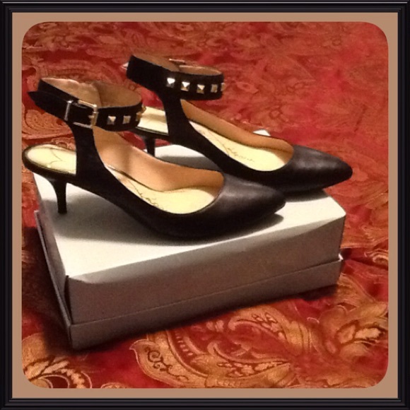 Black Sling Back Heels - Picture 1 of 3