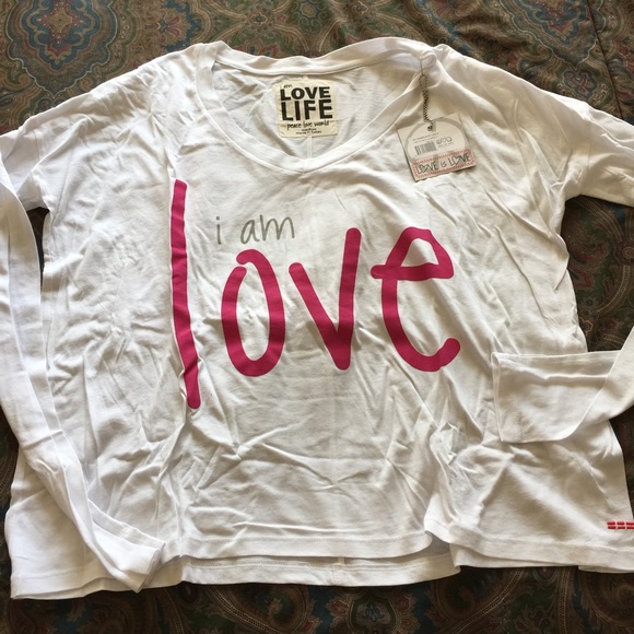 REDUCED! Peace Love World L/S V Neck Eternal T
