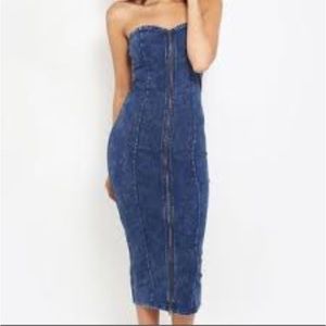 Strapless denim dress!