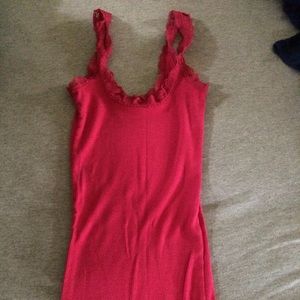 Bright pink tank top