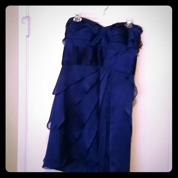 Royal blue chiffon prom dress