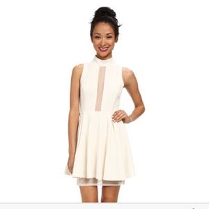 Cream mesh insert dress