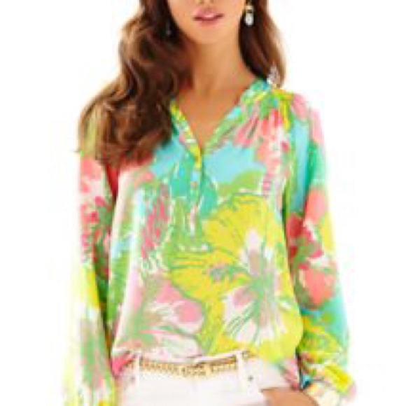 Lilly Pulitzer Elsa Top in Shorley Blue Big Flirt