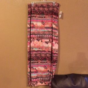 NWT coral Aztec print maxi skirt