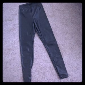high waisted leather leggings