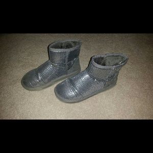 SOLD! Silver sequin boots