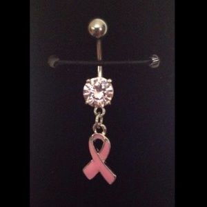 New licensed breast cancer awareness belly ring