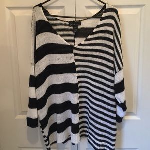 NWOT LANE BRYANT BLACK AND WHITE SWEATER