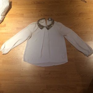 Cream sheer collared shirt