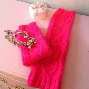Hot pink leg warmers
