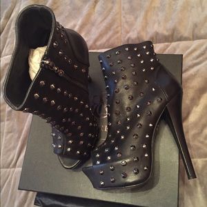 Spiked Peep Toe Booties