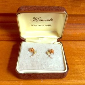 Vintage Krementz 14K(Posts) Rose Gold Earrings!