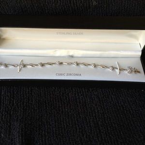 BRAND NEW! Never worn! SS with CZ bracelet