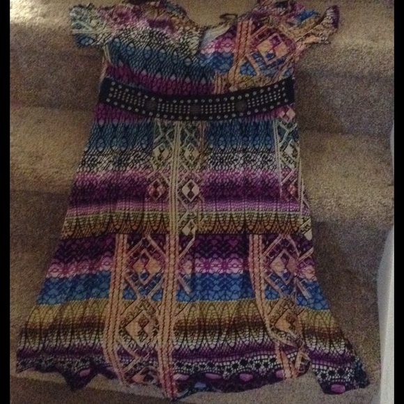 Multi colored dress faux studded belt