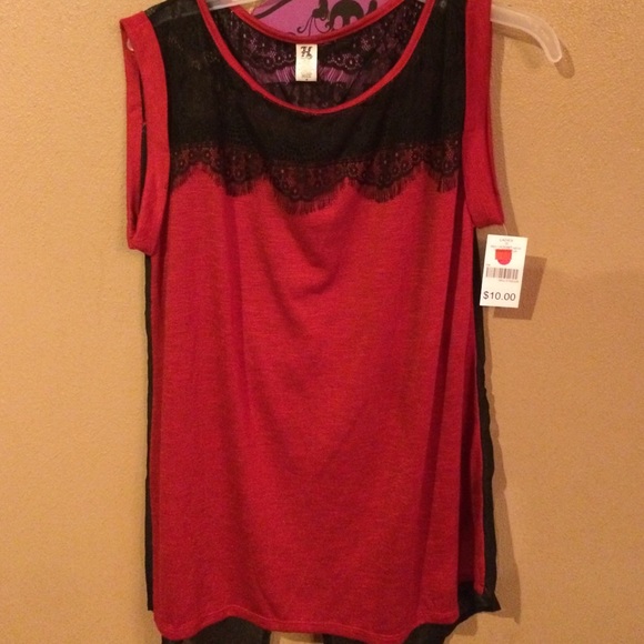 NWT red and black top.