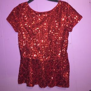 Red Peplum shirt M