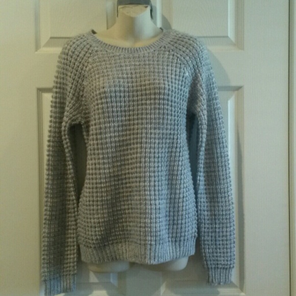 Gray cable sweater