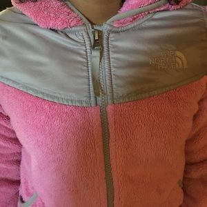 Girls pink north face fleece