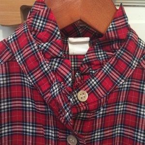 J Crew red plaid button down size 0