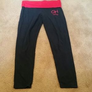Red and dark blue yoga leggings from gilly hicks
