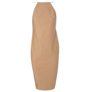 Lydia Crepe Low Back Midi Bodycon Dress