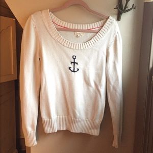 Ladies cream sweater with anchor detail