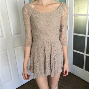 NWOT Nude mini lace dress
