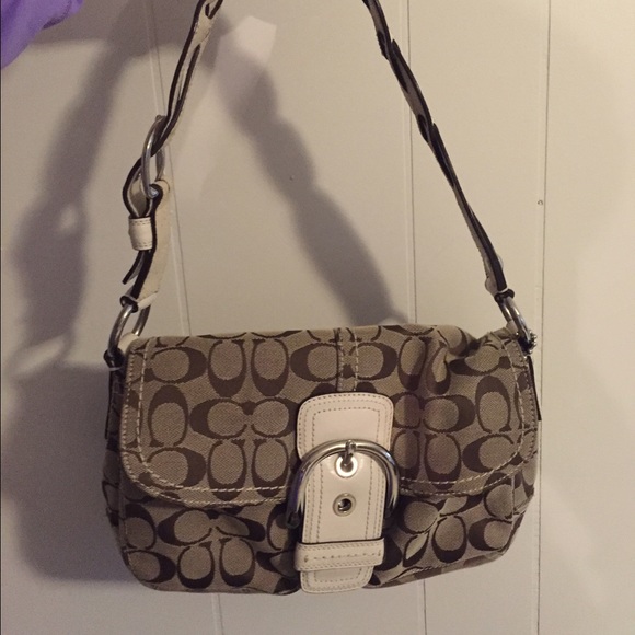 Authentic Coach beige/brown handbag