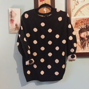 Navy polka dot sweater!