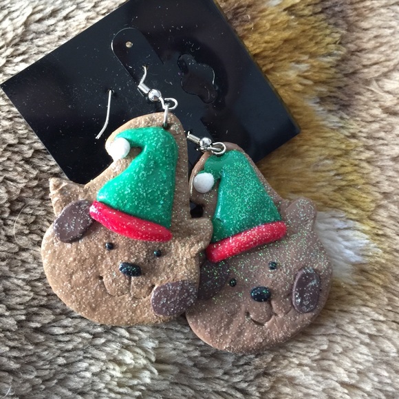 Clay bear/ kitty earrings
