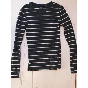 Ralph Lauren Gray and White Long Sleeve Shirt