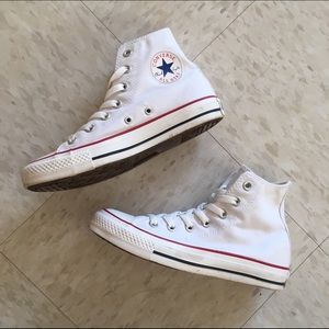 White high-top converse